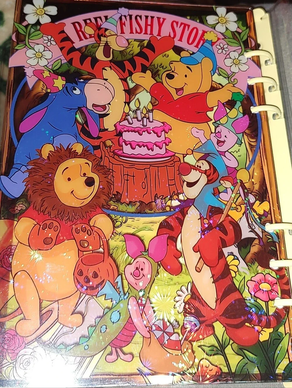 New! A5 Winnie The Pooh Acrylic Shaker Notebook With Paper